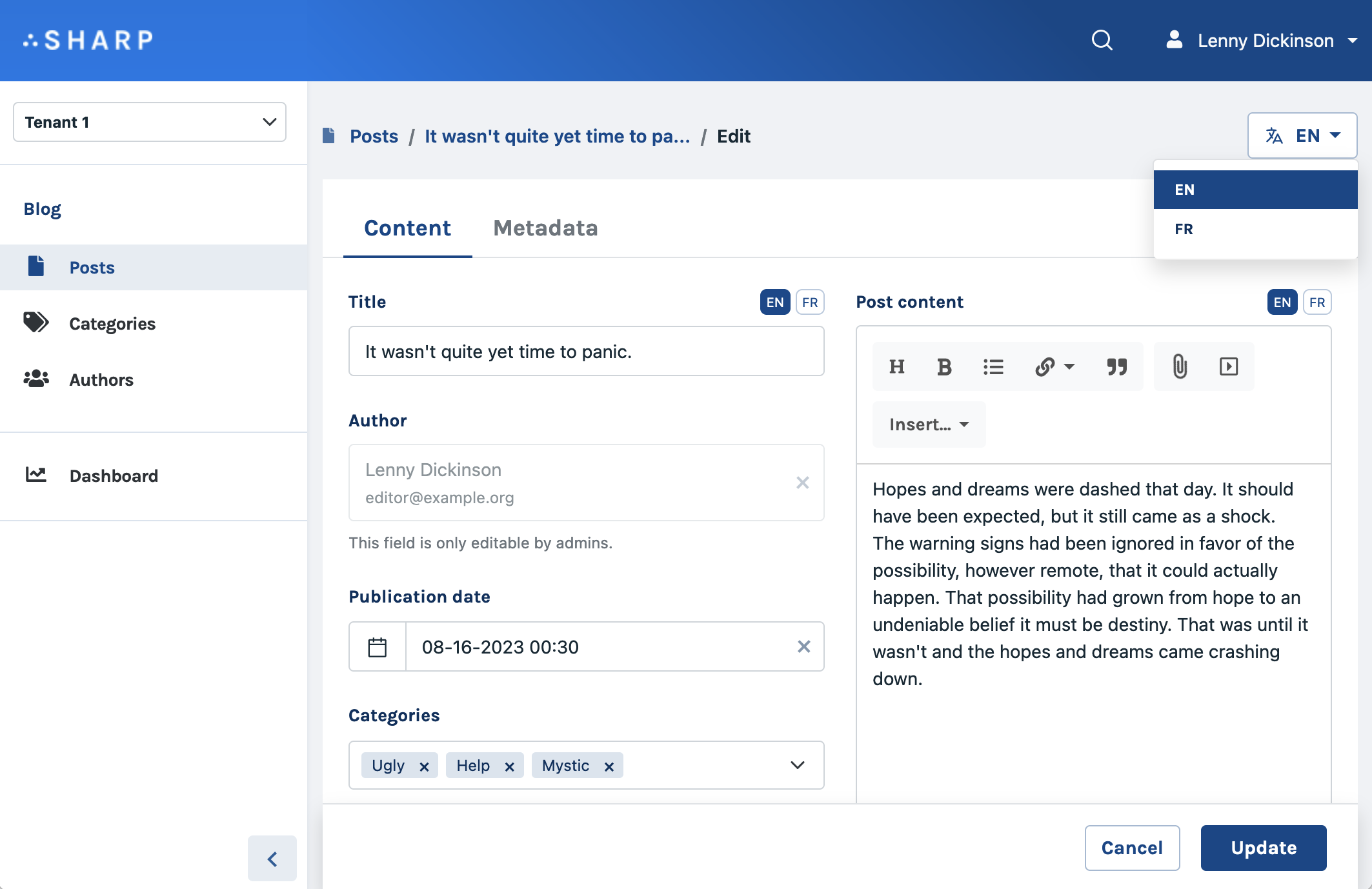 Form field localization